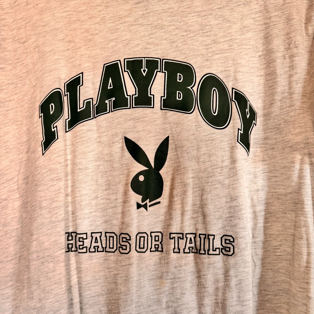 PLAYBOY Light Gray Graphic Tee - Picture 2 of 5